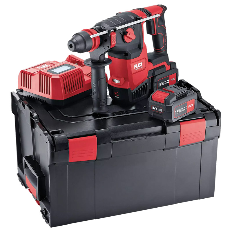 FLEX Akku Kombi-Bohrhammer CHE 2-26 18.0-EC/5.0 Set Produktbild BIGPIC L