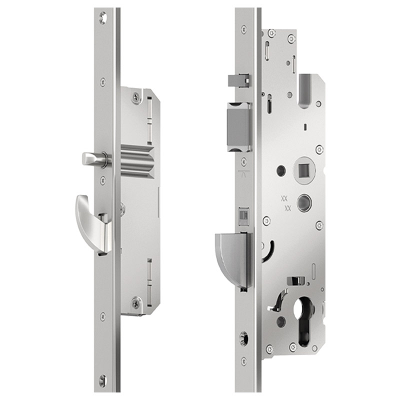 KFV Mehrfachverriegelung F20/55 BS3700 mit 2 Automatik-Fallenbolzen, Schwenkhaken und abgesetzter Softlockfalle Produktbild BIGPIC L