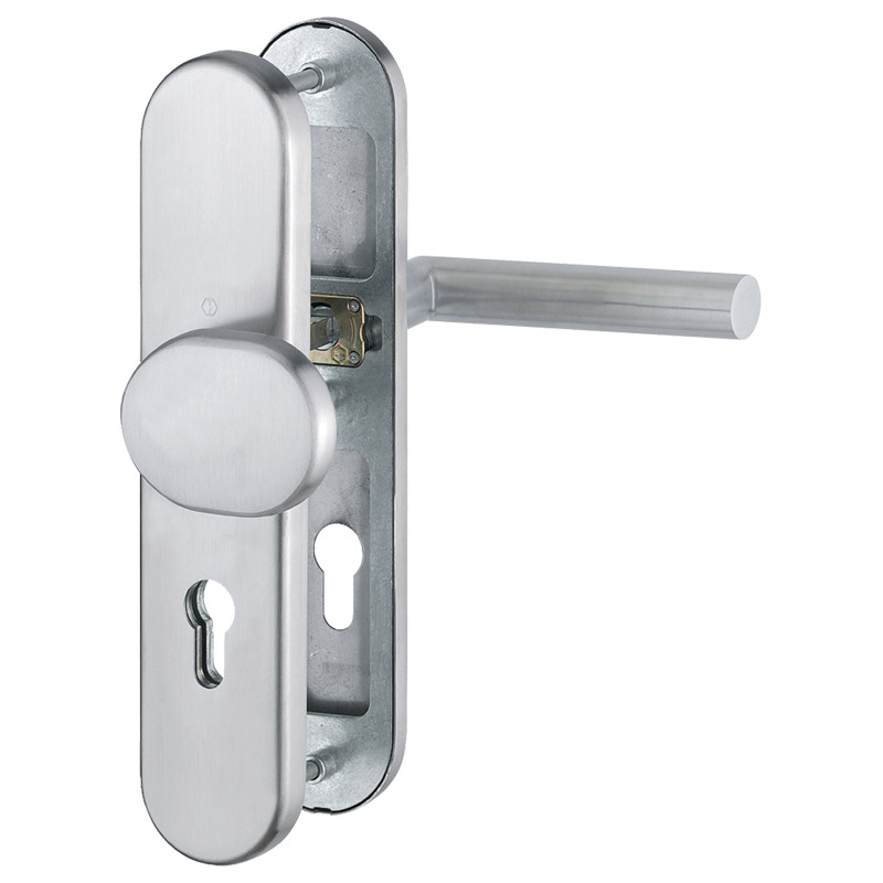 Zimmertür-Schutzwechselgarnitur E86G/3332ZA/3310/1400Z SST ES1 PZ F69 37-47 mm Türstärke Produktbild BIGPIC L