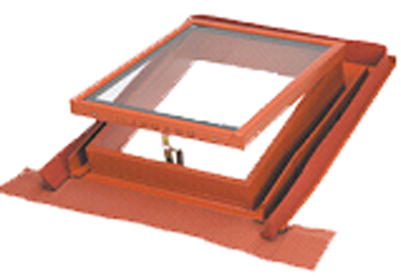Metall-Dachfenster f.Pfannen 42x52 ziegelrot Produktbild BIGPIC L