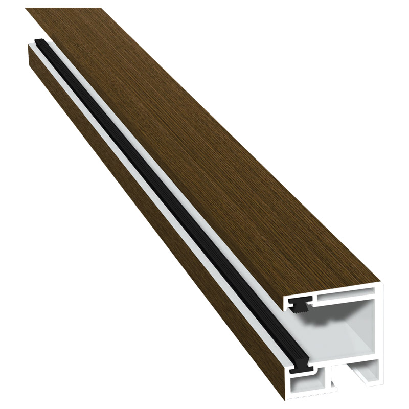 Rollladenführung 30x32mm Lg. 6,00m foliert, mit zwei schwarzen Bürsten GK Weiß 315 6003-167 Eiche Rustikal Produktbild BIGPIC L