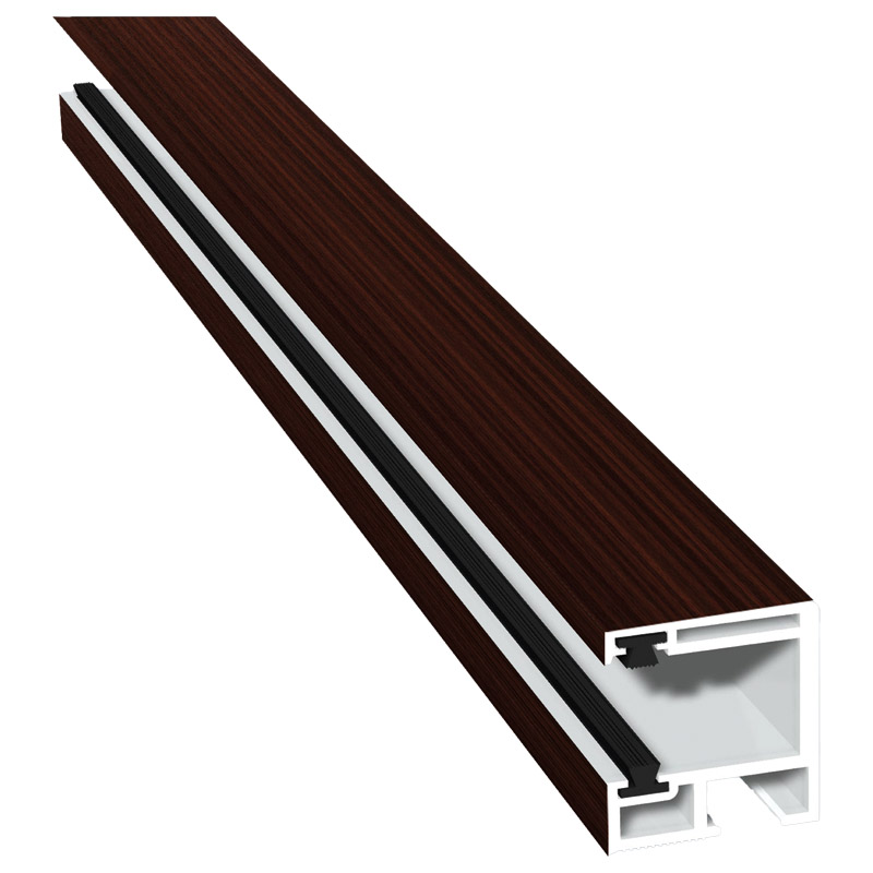 Rollladenführung 30x32mm Lg. 6,00m foliert, mit zwei schwarzen Bürsten GK Braun 209 7013-167 Mahagoni Produktbild BIGPIC L