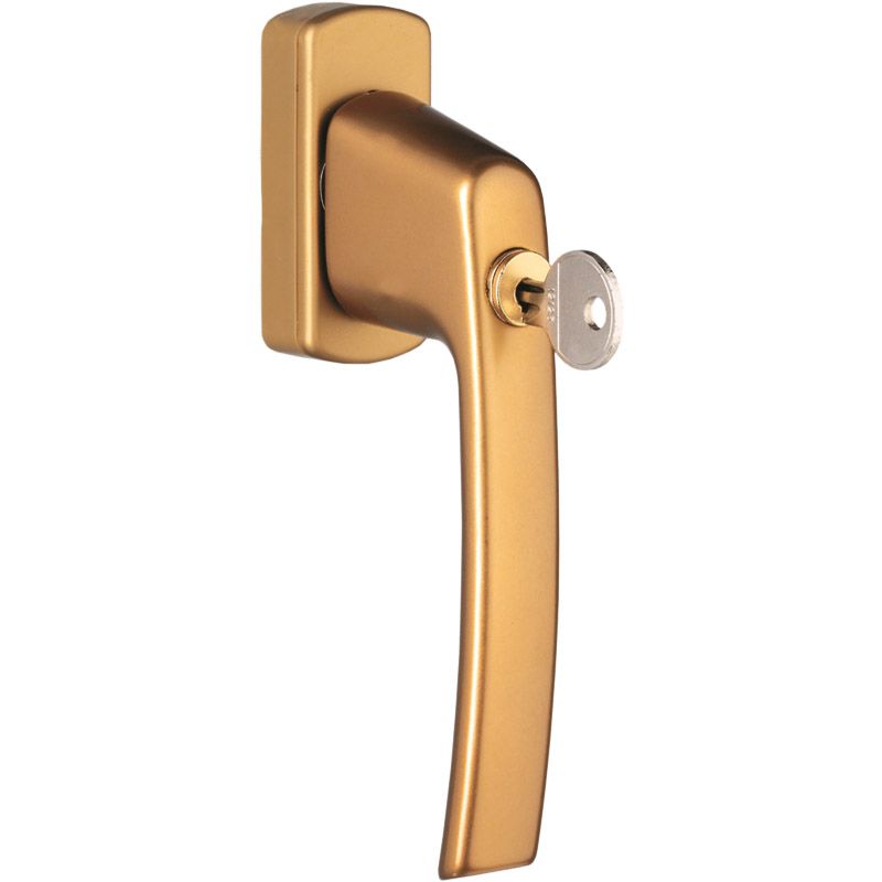 MACO Fenstergriff mit Sperrzylinder HARMONY Alu 45° ohne Logo - ohne Stift ohne Schrauben Produktbild BIGPIC L