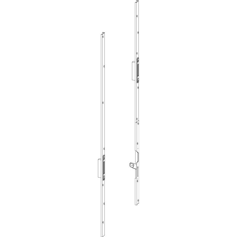 WINKHAUS T-GRT.TF F3001 SKG MV2 Schließleistengarnitur für 2 Schwenkhaken & Türwächter Produktbild BIGPIC L