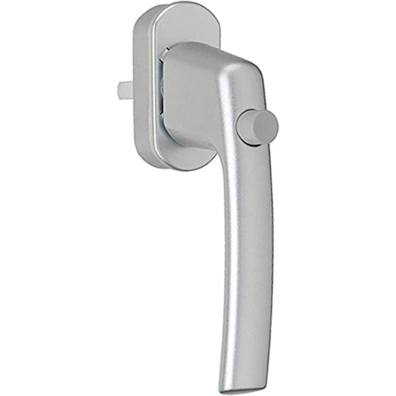 MACO Fenstergriff TRESOR Alu 90° ohne Logo mit Sperrknopf - mit Stift ohne Schrauben Produktbild BIGPIC L