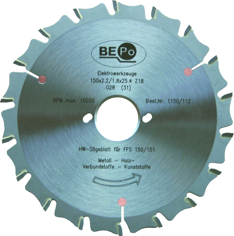 BEPo HM-Sägeblatt 150 mm für Holz-/Metallverbundstoffe Produktbild BIGPIC L