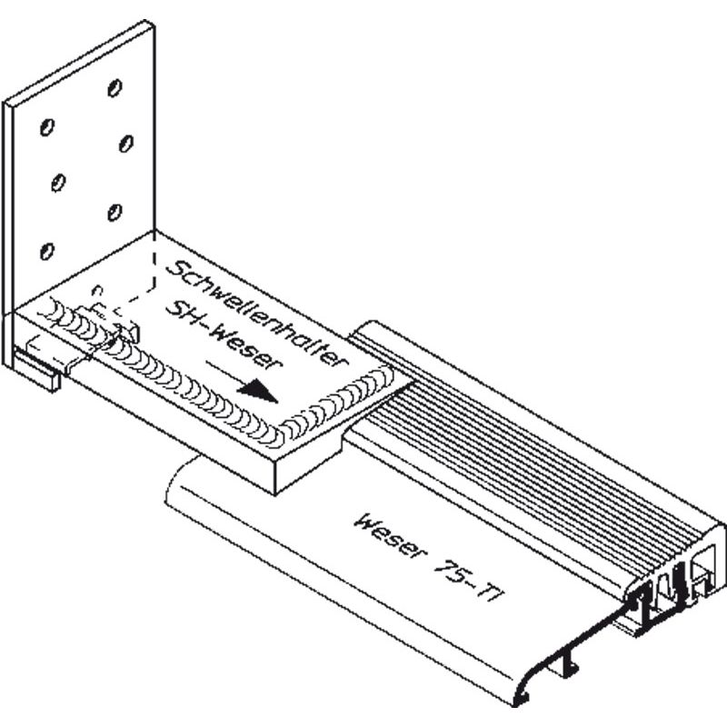 Schwellenhalter SH-Weser schwarz ls Produktbild BIGPIC L
