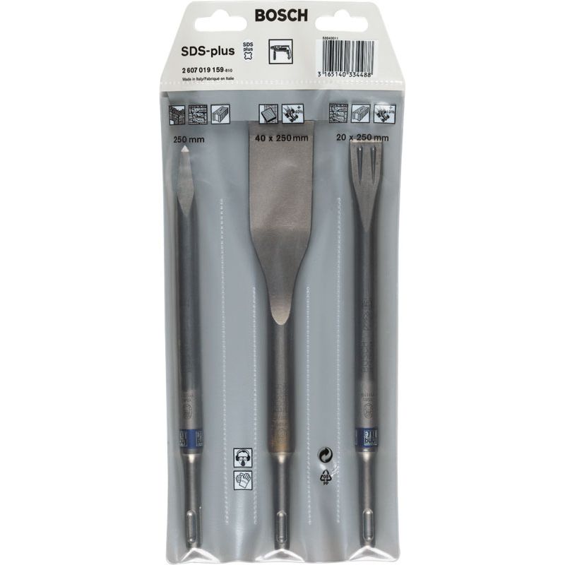 BOSCH Meißel-Set SDS-plus 3-teilig Produktbild BIGPIC L