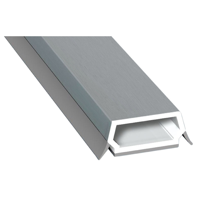 Trapez-Sprosse 23mm SK Lg. 6,00m foliert, mit zwei grauen Weichlippen 71 5505-167 Silbergrau Produktbild BIGPIC L