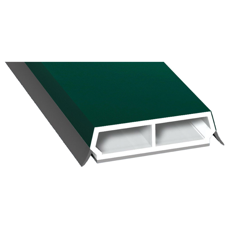 Trapez-Sprosse 38mm SK Lg. 6,00m foliert, mit zwei schwarzen Weichlippen 60 0505-167 Moosgrün Produktbild BIGPIC L
