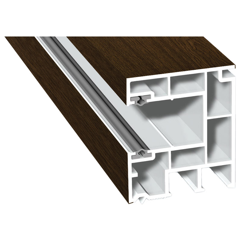 Maxi-Rollladenführung 40x47mm Lg. 6,50m foliert, GK Braun, mit zwei schwarzen Weichlippen 314 9008-167 Eiche Rustikal Produktbild BIGPIC L