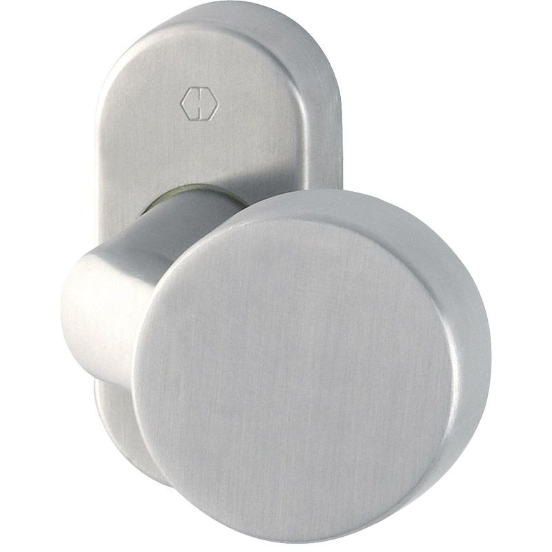 HOPPE Türknopf gekröpft fest/drehbar auf ovaler Rosette *E58G/55* Produktbild BIGPIC L