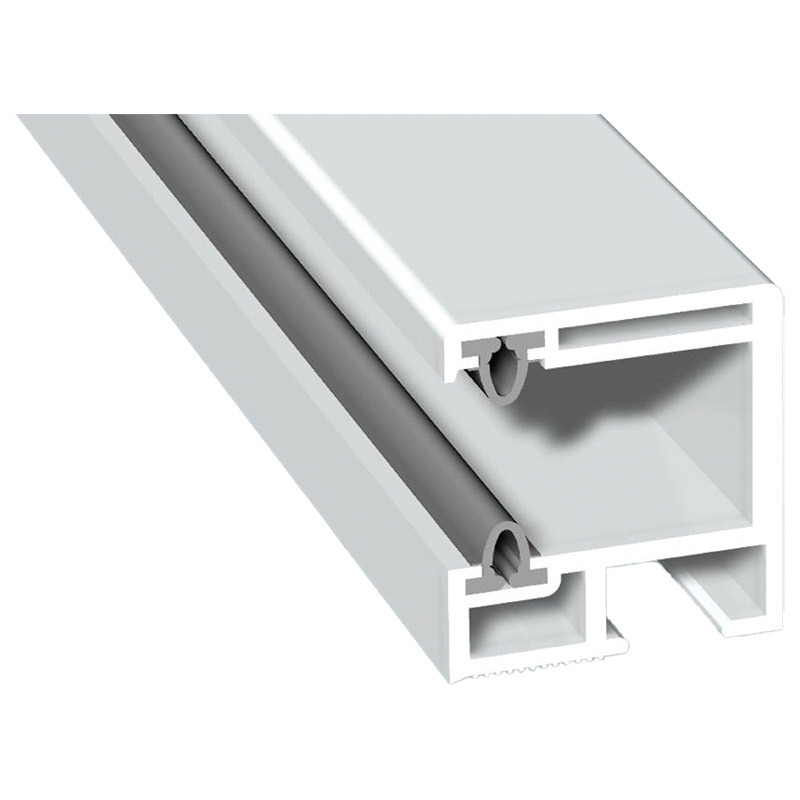 Mini-Rollladenführung 30x32mm Lg. 6,00m Weiß, mit zwei grauen Weichlippen, VE: 60m Produktbild BIGPIC L