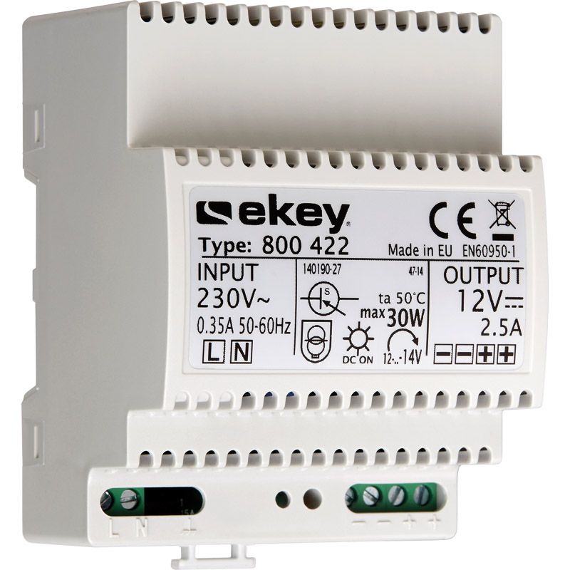 ekey Netzteil Reiheneinbau 3TE NT REG 230 VAC/12 VDC/2 A Produktbild BIGPIC L