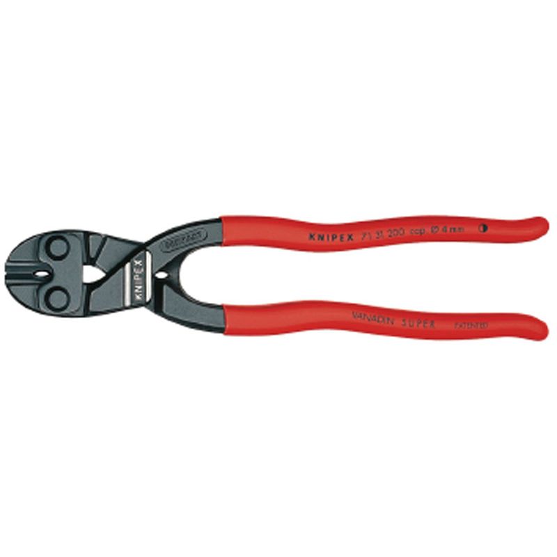 Kompaktbolzenschneider Länge 200 mm Kunststoffüberzug KNIPEX CoBolt gerade 3,6 mm ohne Aussparung weich 6 mm mittel 5,2 mm hart 4 mm Produktbild BIGPIC L