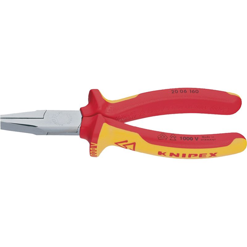 KNIPEX Flachzange VDE verchromt mit Mehrkomponentenhüllen Produktbild BIGPIC L
