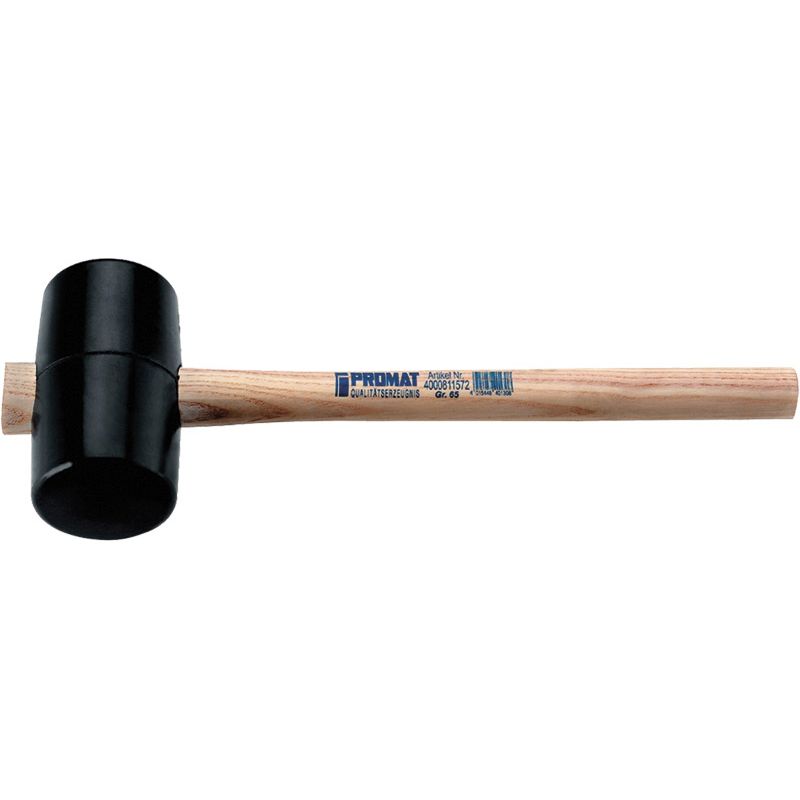 Gummihammer D.75mm 785g Promat schwarz m.Eschenstiel Produktbild BIGPIC L