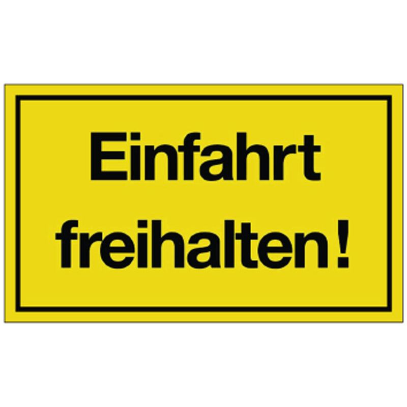 Hinweiszeichen Einfahrt freihalten!   L250xB150 mm gelb schwarz Kunststoff Produktbild BIGPIC L