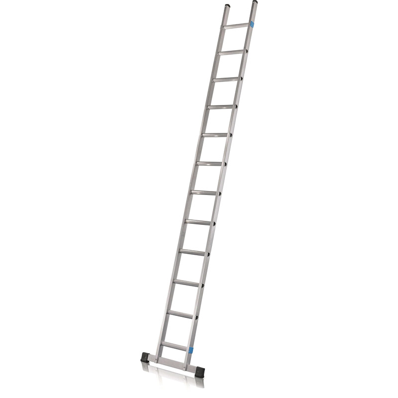 Anlegeleiter Aluminium Sprossen 18 ZARGES  Leiterlänge 5200 mm Arbeitshöhe bis ca. 5950 mm Produktbild BIGPIC L