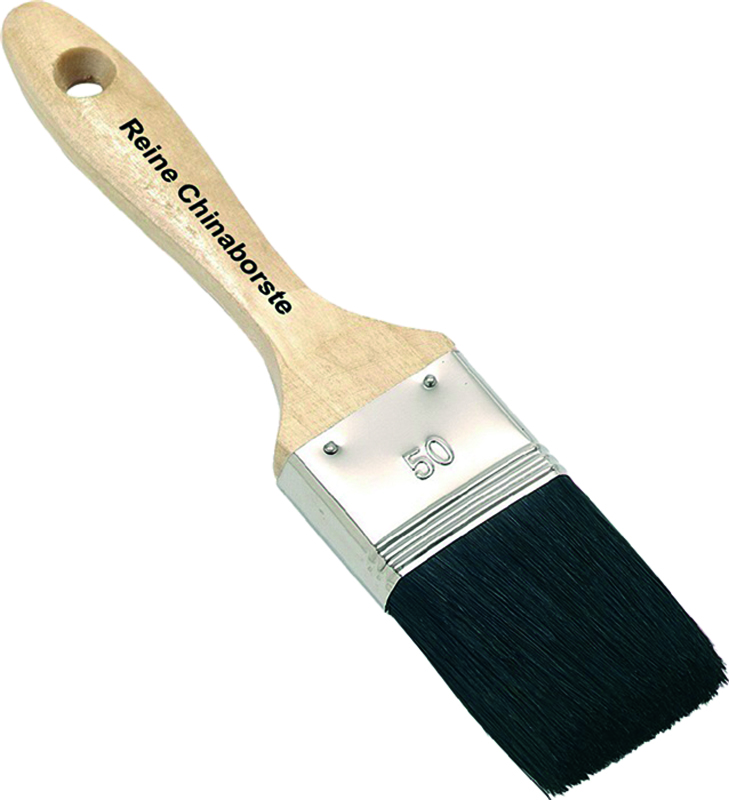 Maler-Lackierpinsel Profi 2Zoll B.50mm flach Chinaborste sch warz Produktbild BIGPIC L