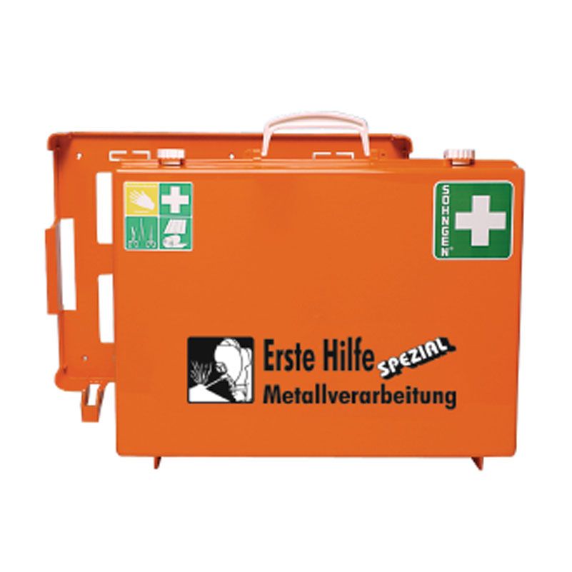 Erste Hilfe Koffer B400xH300xT150ca.mm  Beruf SPEZIAL Metallverarbeitung orange Produktbild BIGPIC L