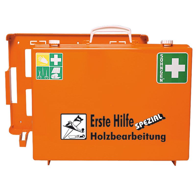 Erste Hilfe Koffer B400xH300xT150ca.mm  Beruf SPEZIAL Holzbearbeitung orange Produktbild BIGPIC L
