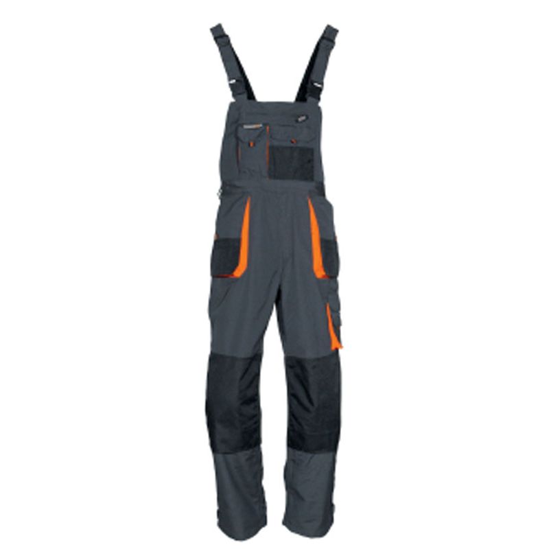 Herrenlatzhose Gr.48 grau/orange 65%PES/35%CO m.10Taschen Produktbild BIGPIC L