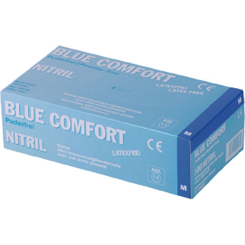 Einwegnitrilhandschuhe Gr.9 blau puderfrei 100St./Box Produktbild BIGPIC L