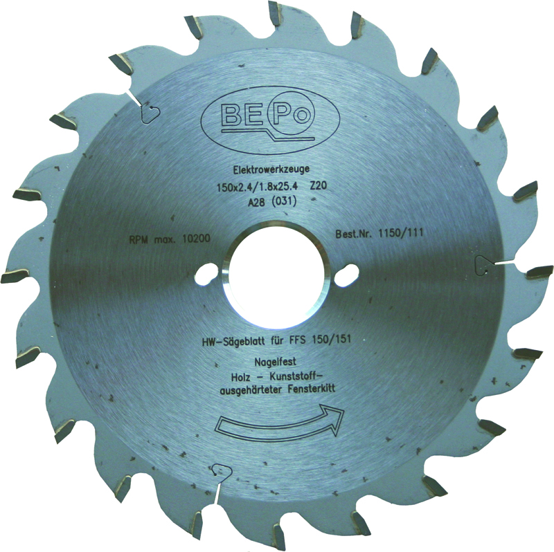 BEPo HM-Sägeblatt 170 mm für Holz & Kitt Produktbild BIGPIC L