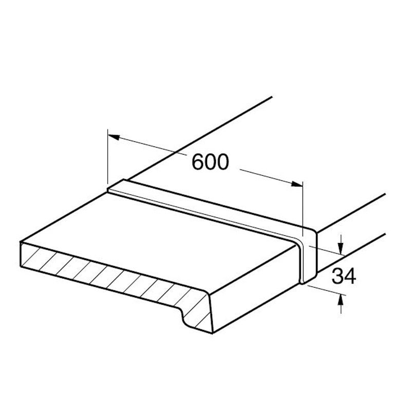 Fensterbank Verbindungsprofil 600/34 weiß Produktbild BIGPIC L