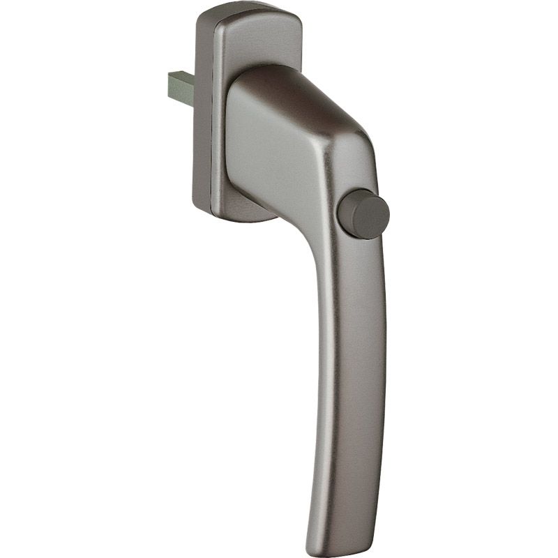MACO Fenstergriff HARMONY Alu 45° ohne Logo mit Sperrknopf - mit Stift inkl. Schrauben Produktbild BIGPIC L