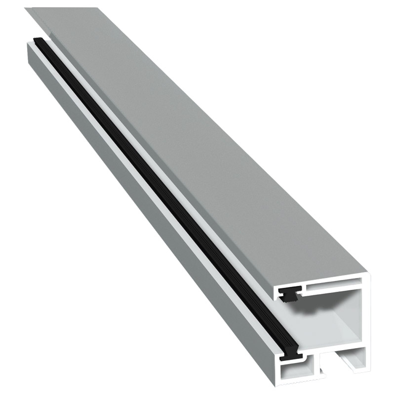 Rollladenführung 30x32mm Lg. 6,00m foliert, mit zwei schwarzen Bürsten GK Weiß 70 0405-083 Signalgrau Glatt Produktbild BIGPIC L