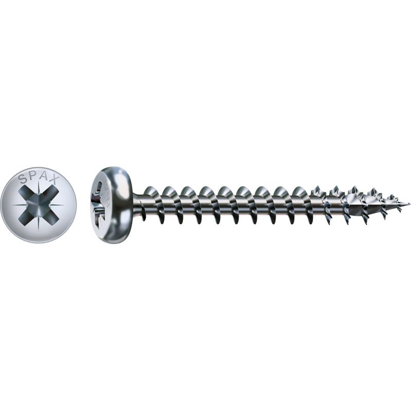 SPAX Universalschraube, Vollgewinde, Halbrundkopf, Kreuzschlitz PZ, 4CUT, WIROX Produktbild BIGPIC L