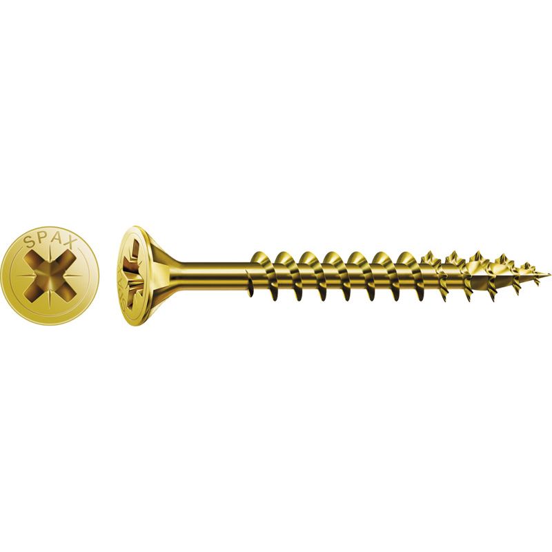 SPAX Universalschraube, Vollgewinde, Senkkopf, Kreuzschlitz PZ, 4CUT, YELLOX Produktbild BIGPIC L