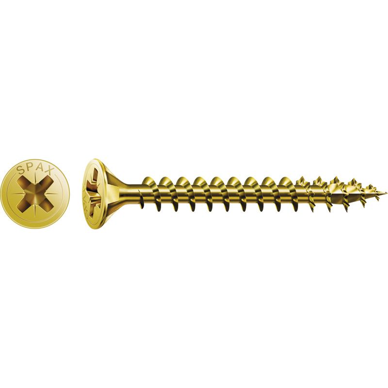 SPAX Universalschraube, Vollgewinde, Senkkopf, Kreuzschlitz PZ, 4CUT, YELLOX Produktbild BIGPIC L