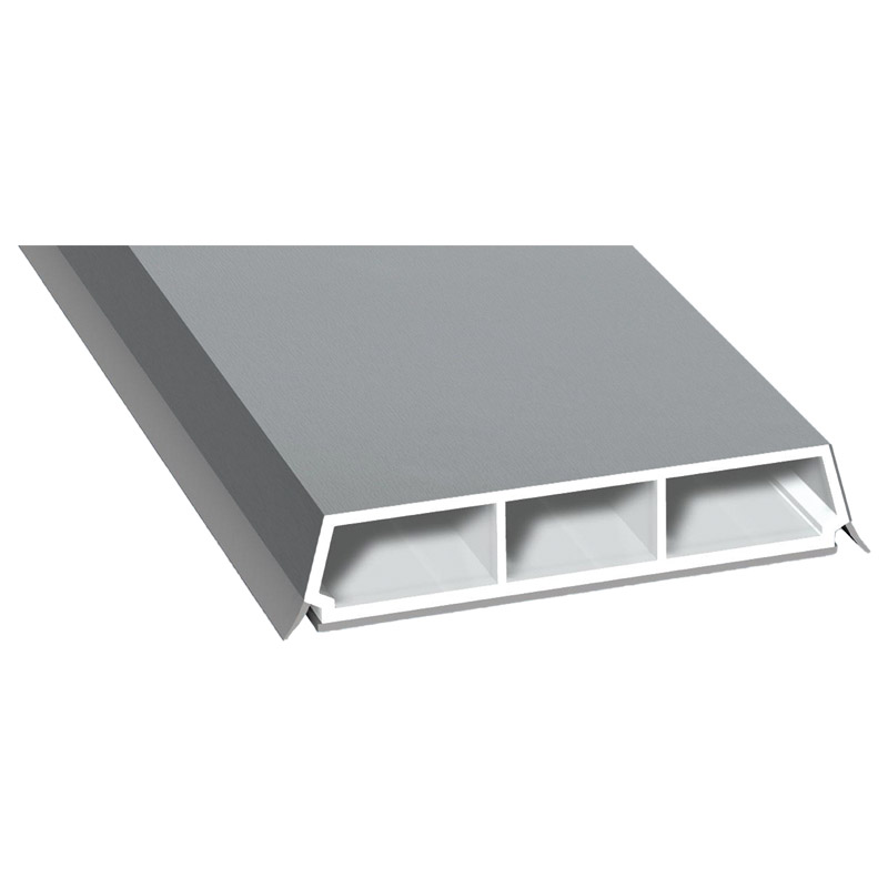 Trapez-Sprosse 65mm SK Lg. 6,00m foliert, mit zwei schwarzen Weichlippen 71 5505-167 Silbergrau Produktbild BIGPIC L