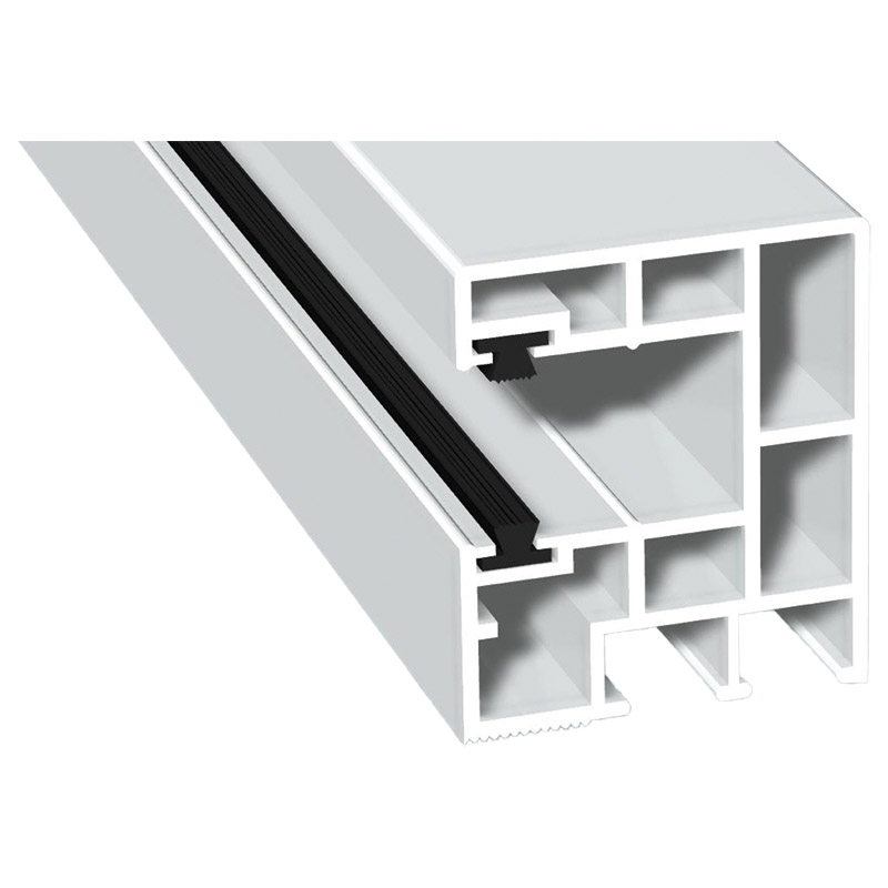 Rollladenführung 40x47mm Lg. 6,00m Weiß, mit zwei schwarzen Bürsten , VE: 60m Produktbild BIGPIC L