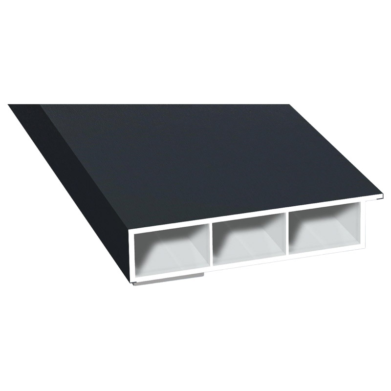 Kammerprofil 80x15mm SK Lg. 6,00m foliert, mit Nase 70 1605-167 Anthrazitgrau Produktbild BIGPIC L