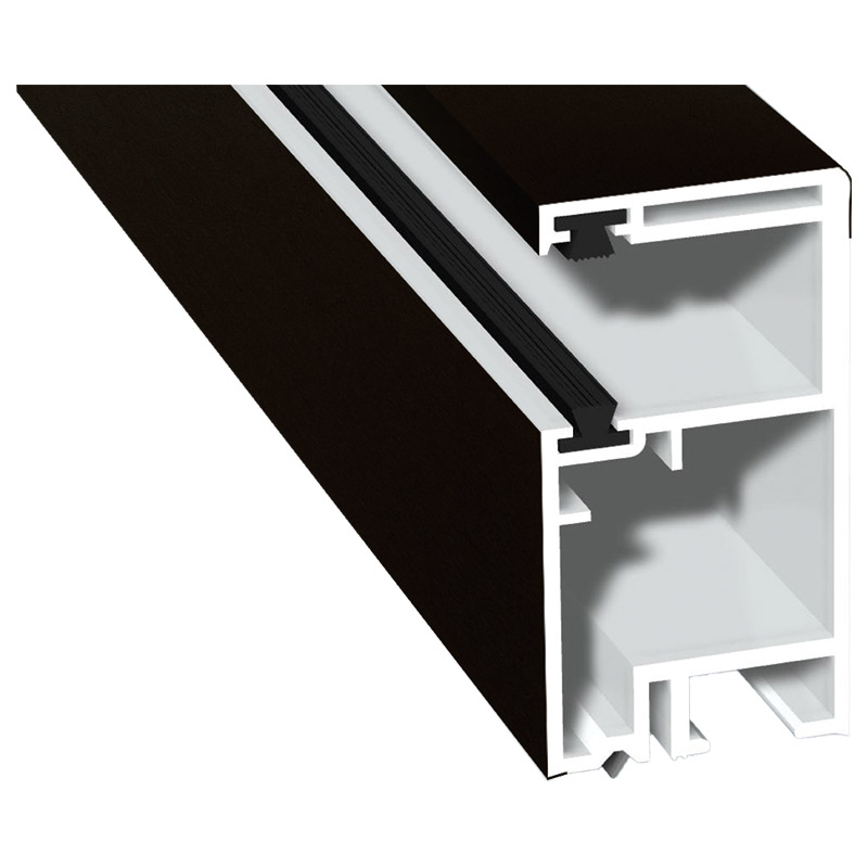 Rollladenführung 30x57mm Lg. 6,00m foliert, mit zwei schwarzen Bürsten GK Braun 85 1805-167 Schwarzbraun Produktbild BIGPIC L