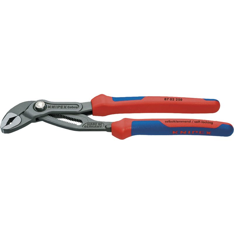 KNIPEX Wasserpumpenzange Cobra® poliert mit Mehrkomponenten-Hülle Produktbild BIGPIC L