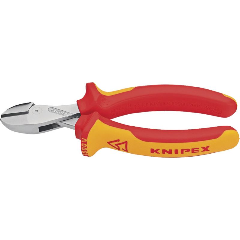 KNIPEX Kraftseitenschneider VDE X-Cut® gerade poliert mit Mehrkomponentenhülle Produktbild BIGPIC L