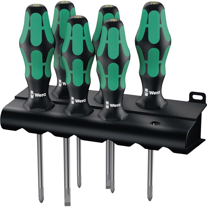 WERA Schraubendrehersortiment 335/350/355 LS/PH/PZD mit Rundklinge 6-tlg. Produktbild BIGPIC L
