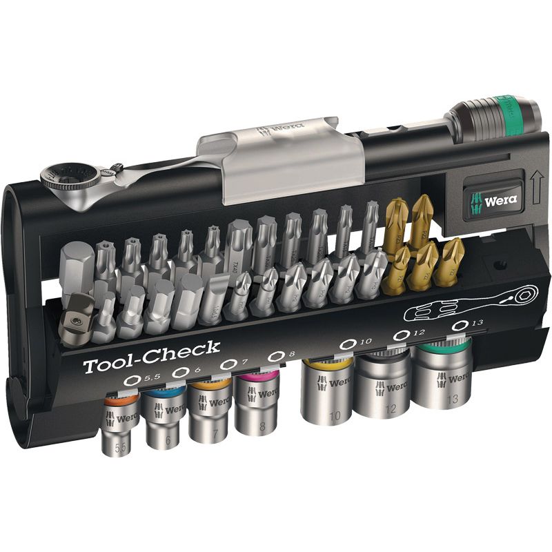 WERA Bit-/Steckschlüsselsortiment Tool-Check mit Halter und Knarre 38-tlg. Produktbild BIGPIC L