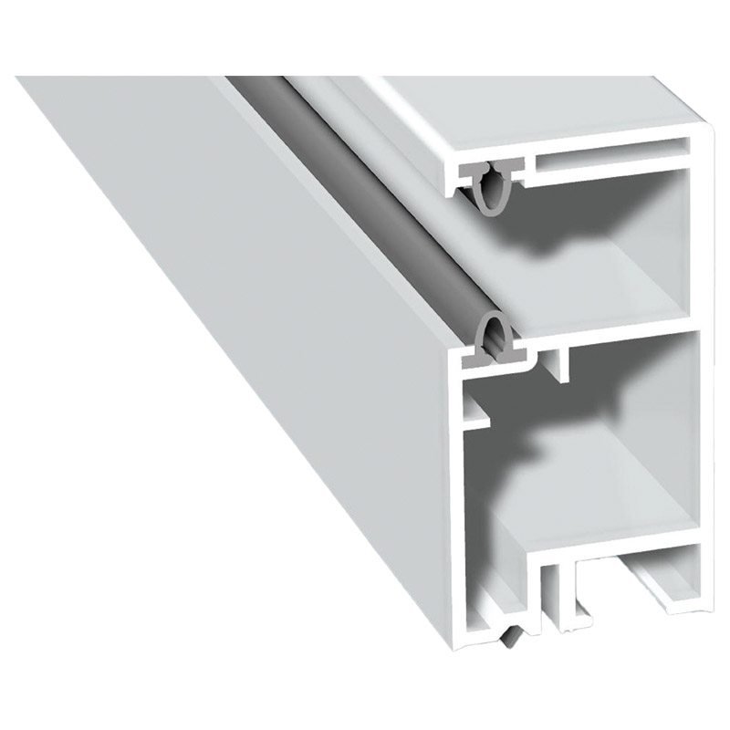 Mini-Rollladenführung 30x57mm Lg. 6,00m Weiß, mit zwei grauen Weichlippen, VE: 60m Produktbild BIGPIC L