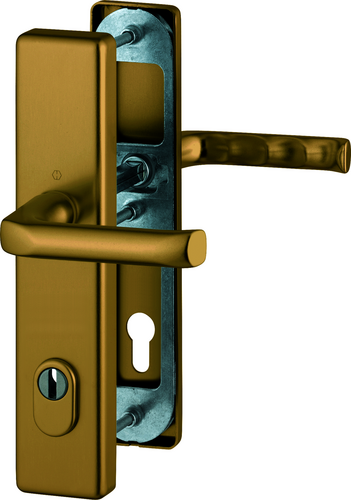 113/2222ZA/2210 Garnitur (beids. Lochteile)/ES1/F4 Alu Bronze/Profilzylinder 92mm/10mm/Profilstift/67-72 mm/ Produktbild BIGPIC L