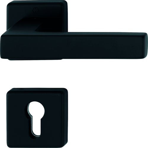 1769/52/52S Halbgarnitur, Innenseite, HOPPE Schnellstift / für ES1 (SK2) / F9714M schwarz matt / 8 mm / Profilzylinder / HOPPE-Logo / für Kombi-Schutz Produktbild BIGPIC L