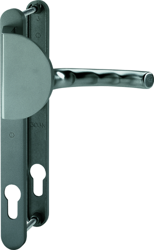 554/303N/1710RH Garnitur/rechts/F9 Alu Stahl/8x90mm/Profilzylinder 92mm/Türdicke 68-72mm/ Produktbild BIGPIC L