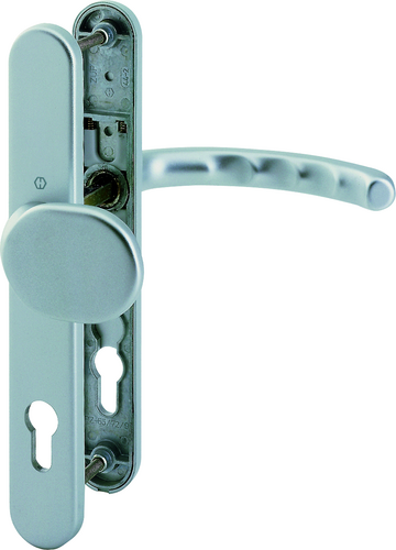 86G/3357N/1500 Garnitur/F1-2 Alu natur matt/Türdicke 67-72mm/Profilzylinder 92mm/8mm/FDW-Profilvollstift/ Produktbild BIGPIC L