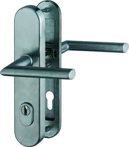 E1140Z/3332ZA/3310 Garnitur (beids. Lochteile für HOPPE-Schnellstift)/ES1/F69 Edelstahl matt/10mm/Profilzylinder 92mm/67 Produktbild BIGPIC L
