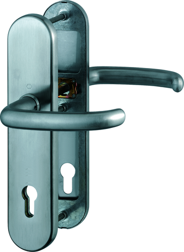 E1301Z/3331/3310 Garnitur (beids. Lochteile für HOPPE-Schnellstift)/ES1/F69 Edelstahl matt/10mm/Profilzylinder 92mm/67-7 Produktbild BIGPIC L